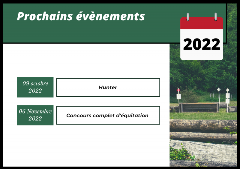 Calendrier - Cheval Nature en Périgord Vert | Le pied à l'étrier